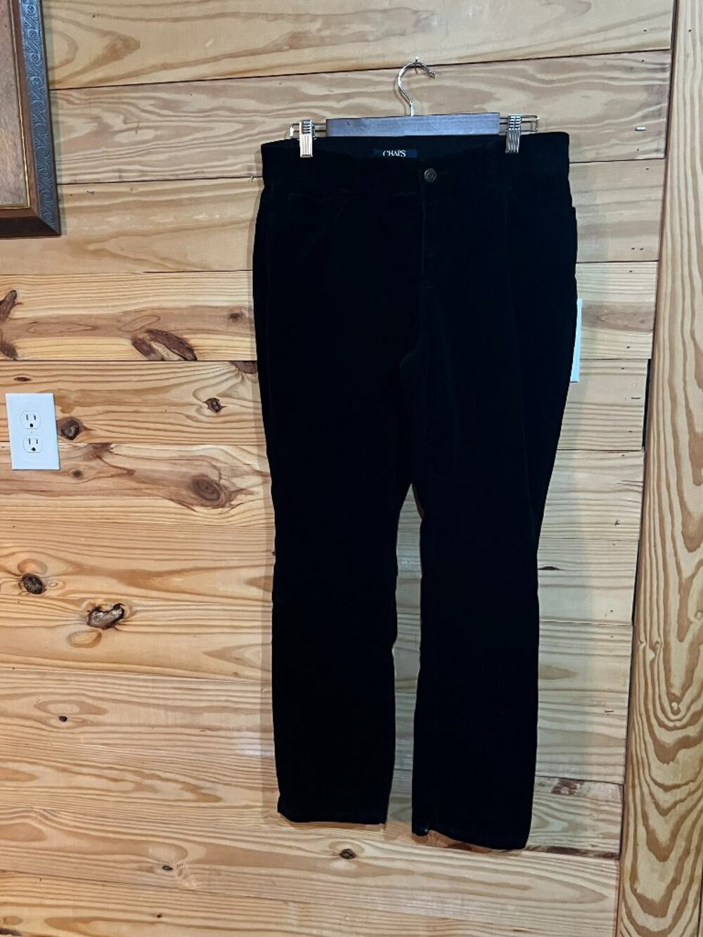 Chaps Women's Size 10 Black Corduroy Pants Straight Leg 5-Pocket Cords Stretch
